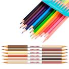 Kit Lápis De Cor Multicolor 12 Uni C/ 6 Bicolor Tons De Pele Caras & Cores