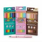 Kit Lápis de Cor Profissional Escolar 34 Cores Multicolor + Lápis Infinito