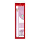 Kit Lápis De Escrever Preto n.2 Apontador Borracha Faber Castell