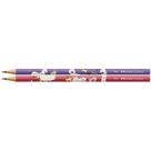 Kit lápis grafite + apontador + borracha pets rosa e roxo - faber-castell