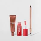 Kit Lápis para Olhos Bege + Lip Oil Rosa + Blush Líquido Coral 4you (3 Produtos)