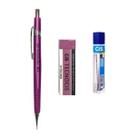 Kit Lapiseira Tecnocis BOHO 0.7mm Roxa + Borracha + Grafite