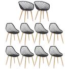 Kit Laráz 2 Cadeiras Clarice Nest Braços + 8 Cadeiras Preto