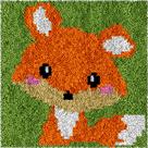 Kit Latch Hook DL-YTG Rug Fox 30x30 cm Almofada de fio DIY