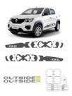 Kit Lateral + Emblema + Maçaneta Outsider Kwid 2023 Grafite