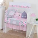 Kit Lateral Mini Berço Lindo 11pçs Com Saia - Rosa Kit Lateral Mini Berço Lindo 11pçs Com Saia - Rosa