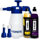 Kit Lava Auto Pulverizador 2 em 1 Snow Foam e Spray 2L+ V-Mol 500ml + V-Floc 500ml Vonixx