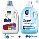 Kit Lava-Roupa Omo Lavagem Perfeita + Amaciante Comfort Maciez Intenso 5L cada Kit Lava-Roupa Omo Lavagem Perfeita + Amaciante Comfort Maciez Intenso 5L cada