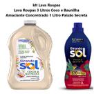 Kit Lava Roupas 3 Litros Coco e Baunilha + Amaciante Concentrado Girando Sol 1 Lt Fragrâncias:Paixão Secreta