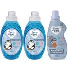Kit Lava Roupas de Bebês: 2 Sabão Líquido 1 Amaciante Antialérgico Bebês Hipoalergênico 0a2