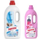 Kit Lava Roupas Sabão Liquido Coco 3 Litros Amaciante Suprema 2 Litros Roupas Delicadas