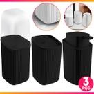 Kit Lavabo 3 Pçs Porta Sabonete Escova Algodão Luxo Moderno Banheiro Lavabo