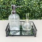 Kit Lavabo Banheiro com Bandeja Difusor Luxo 3 Pçs