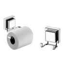 kit lavabo banheiro cromado ventosa 02 peças Future porta papel higiênico e gancho duplo kit lavabo banheiro cromado ventosa 02 peças Future porta papel higiênico e gancho duplo