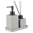 Kit Lavabo Banheiro Dispenser Líquido Difusor Aromatizador Bandeja 908
