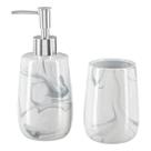 Kit Lavabo Banheiro Luxo Saboneteira Líquida Escova / 483