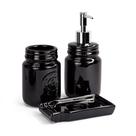 Kit lavabo banheiro porcelana preto 3 peças Kit lavabo banheiro porcelana preto 3 peças