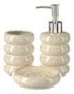Kit Lavabo Banheiro Porta Sabonete Líquido Porcelana Higiene Kit Lavabo Banheiro Porta Sabonete Líquido Porcelana Higiene
