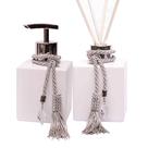 Kit Lavabo Branco Cubo 250ml C/ Enfeite Luxo Sabonete E Difusor