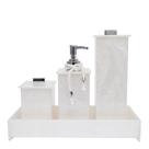 Kit Lavabo Com 4 Peças Elegance Acrílico Pérola Com Prata