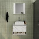 Kit Lavabo com Espelho e Cuba Mármore Branco Tecno Mobili Kit Lavabo com Espelho e Cuba Mármore Branco Tecno Mobili