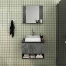 Kit Lavabo com Espelho e Cuba Mármore Lunar Tecno Mobili Kit Lavabo com Espelho e Cuba Mármore Lunar Tecno Mobili
