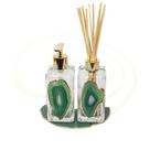 Kit Lavabo Com Pedra Natural Em Ágata Verde Banhada