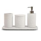 Kit Lavabo de Cimento Off White com 4 peças