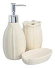 Kit Lavabo Decoração Banheiro Dispenser Líquido Saboneteira Porta Escova Kit Lavabo Decoração Banheiro Dispenser Líquido Saboneteira Porta Escova