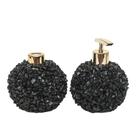 Kit Lavabo Difusor e Saboneteira Pontas de Quartzo Preto e Dourado