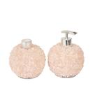 Kit Lavabo Difusor e Saboneteira Pontas de Quartzo Rosa e Prata