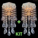 Kit Lavabo Iluminação Decoração Banheiro Luminária de Teto 2 Lustres Decorar - Amêndoas Oct. Interc.