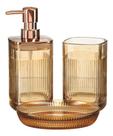 Kit Lavabo Luxo Banheiro Dispenser Líquido Saboneteira 370
