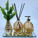 Kit Lavabo Luxo Vasinho Espelhado, Difusor, Saboneteira, Espiral Kit Lavabo Luxo Vasinho Espelhado, Difusor, Saboneteira, Espiral