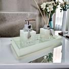 Kit Lavabo Luxo Vidro Saboneteira Difusor Com Bandeja Aromas Decoração Com Varetas Kit Lavabo Luxo Vidro Saboneteira Difusor Com Bandeja Aromas Decoração Com Varetas