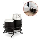 Kit Lavabo Saboneteira Porta Algodão Multiuso Com Bandeja Kit Lavabo Saboneteira Porta Algodão Multiuso Com Bandeja