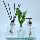 Kit Lavabo Vasinho Cristal Saboneteira, Difusor E Acessórios