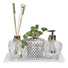 Kit Lavabo Vidro Estrela Sabonete Difusor 280ml Bandeja Luxo Kit Lavabo Vidro Estrela Sabonete Difusor 280ml Bandeja Luxo