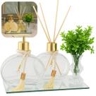 Kit Lavabo Vidro Jolie 300ml Banheiro C/ Bandeja Luxo Porta Saboneteira Difusor e Decoração
