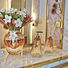 Kit Lavabo Vidro Super Luxo Difusor Banheiro Saboneteira Presente Casamento Kit Lavabo Vidro Super Luxo Difusor Banheiro Saboneteira Presente Casamento