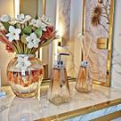 Kit Lavabo Vidro Super Luxo Saboneteira Difusor Banheiro Presente Casamento Kit Lavabo Vidro Super Luxo Saboneteira Difusor Banheiro Presente Casamento