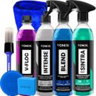 Kit Lavagem Automotiva Shampoo V-floc Cera Liquida Blend Limpador Sintra Fast Renovador Intense Vonixx