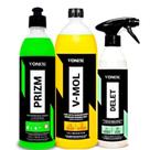 Kit lavagem automotiva vonixx delet vmol 1,5l e prizm revitalizador limpeza completa e descontaminação