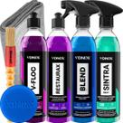 Kit Lavagem Completa Automotiva Moto Carro Shampoo Neutro V-Floc Cera Liquida Blend Spray Apc Sintra Fast Restaurador De