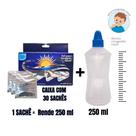 Kit Lavagem Nasal Garrafinha 250ml + Sal S/ Iodo C/30 Sachês Kit Lavagem Nasal Garrafinha 250ml + Sal S/ Iodo C/30 Sachês