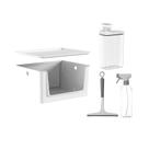 Kit Lavandeira Flow Com Dispenser De Sabão 2,3 L Branco + Borrifador + Rodo + Cesto Com Tampa Ou