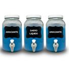 Kit lavanderia 3 potes com torneira sabão , amaciante e alvejante 3 litros cada com lousa e giz