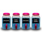 Kit lavanderia 4 potes com torneira sabão liquido, amaciante ou outros 3 litros cada c lousa e giz Kit lavanderia 4 potes com torneira sabão liquido, amaciante ou outros 3 litros cada c lousa e giz