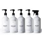 Kit Lavanderia com 5 Frascos 1L Válvula Alta Vazão Spray