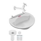 Kit Lavatório Branco de 3,8 Litros Redondo e Torneira Astra